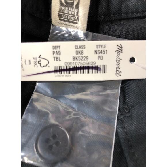 Madewell Petite Slouchy Straight Pants In Drapey Twill Black NWT 0P - Picture 7 of 9